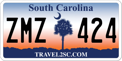 SC license plate ZMZ424
