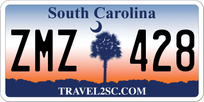 SC license plate ZMZ428