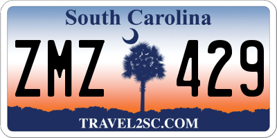 SC license plate ZMZ429