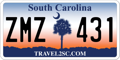 SC license plate ZMZ431