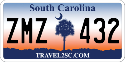 SC license plate ZMZ432
