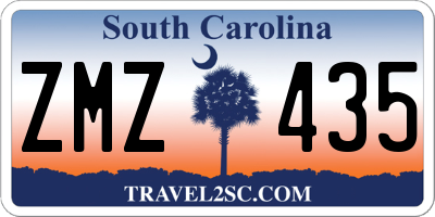 SC license plate ZMZ435