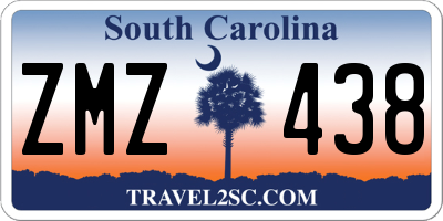 SC license plate ZMZ438
