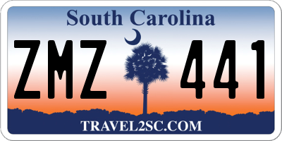SC license plate ZMZ441