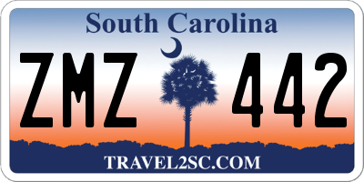 SC license plate ZMZ442