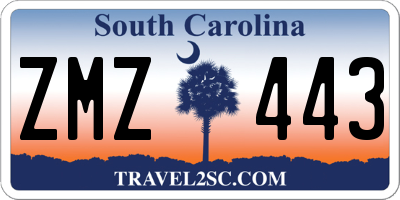 SC license plate ZMZ443