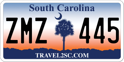SC license plate ZMZ445