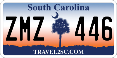 SC license plate ZMZ446