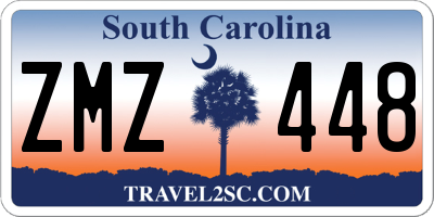SC license plate ZMZ448