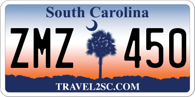 SC license plate ZMZ450
