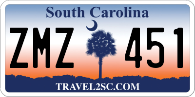 SC license plate ZMZ451