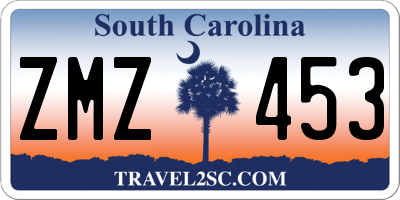 SC license plate ZMZ453