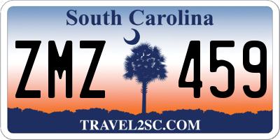 SC license plate ZMZ459