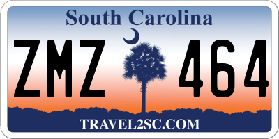 SC license plate ZMZ464
