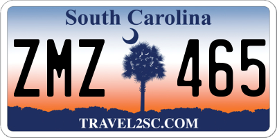 SC license plate ZMZ465