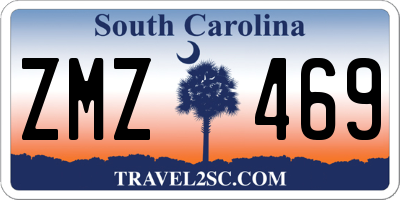 SC license plate ZMZ469