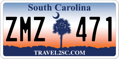 SC license plate ZMZ471