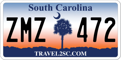 SC license plate ZMZ472