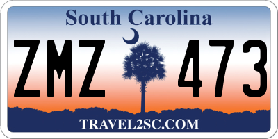 SC license plate ZMZ473