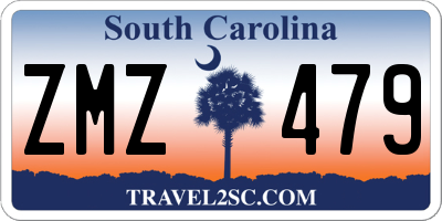 SC license plate ZMZ479
