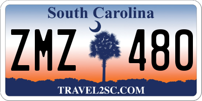 SC license plate ZMZ480