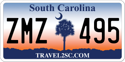 SC license plate ZMZ495