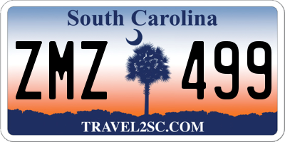 SC license plate ZMZ499
