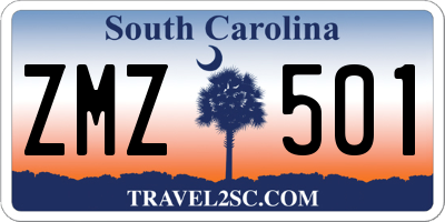 SC license plate ZMZ501