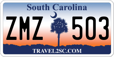SC license plate ZMZ503