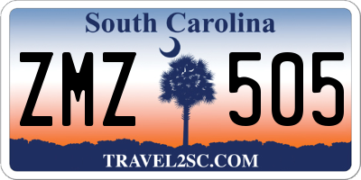 SC license plate ZMZ505