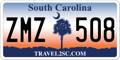 SC license plate ZMZ508