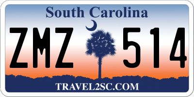SC license plate ZMZ514