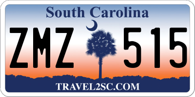 SC license plate ZMZ515