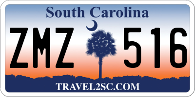 SC license plate ZMZ516