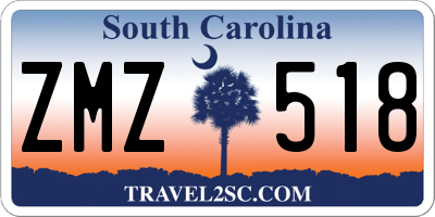 SC license plate ZMZ518