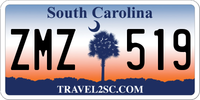SC license plate ZMZ519