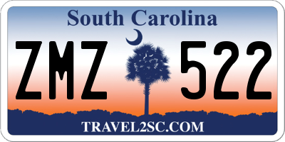 SC license plate ZMZ522