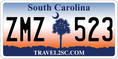 SC license plate ZMZ523