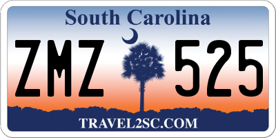 SC license plate ZMZ525