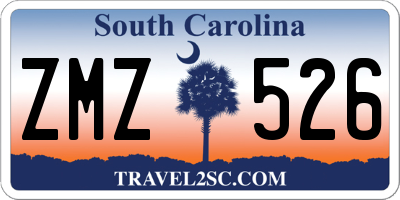 SC license plate ZMZ526