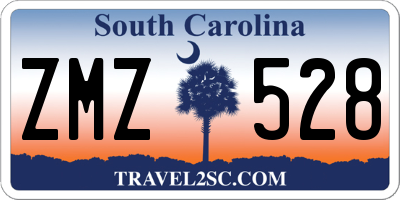 SC license plate ZMZ528