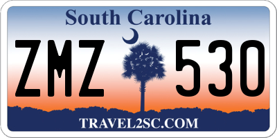 SC license plate ZMZ530