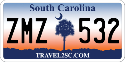 SC license plate ZMZ532