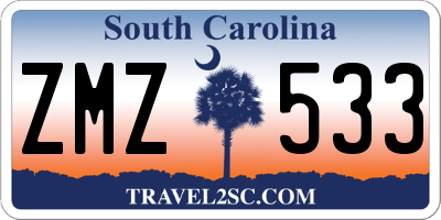 SC license plate ZMZ533