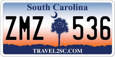 SC license plate ZMZ536