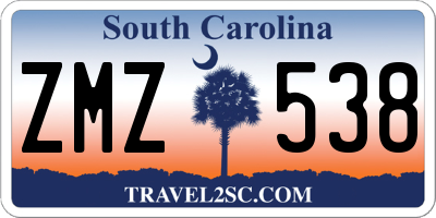 SC license plate ZMZ538