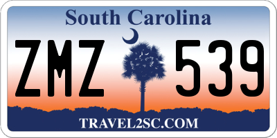 SC license plate ZMZ539