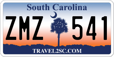 SC license plate ZMZ541