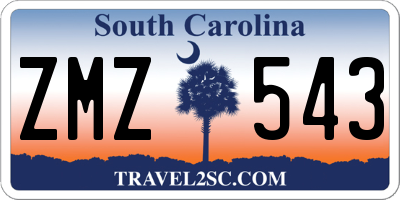 SC license plate ZMZ543