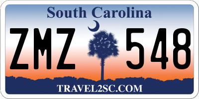 SC license plate ZMZ548